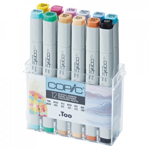 Copic Marker, set of 12 pastel colours