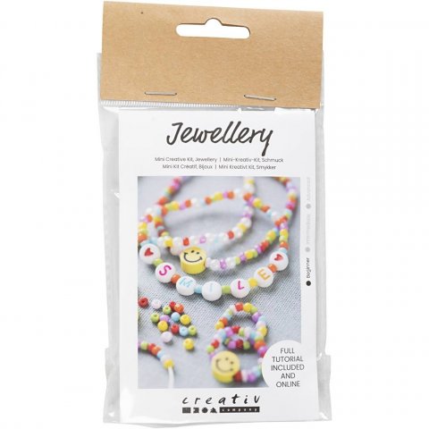 DIY Mini Set, Jewelry incl. beads + accessories, bracelet + ring (Smile)