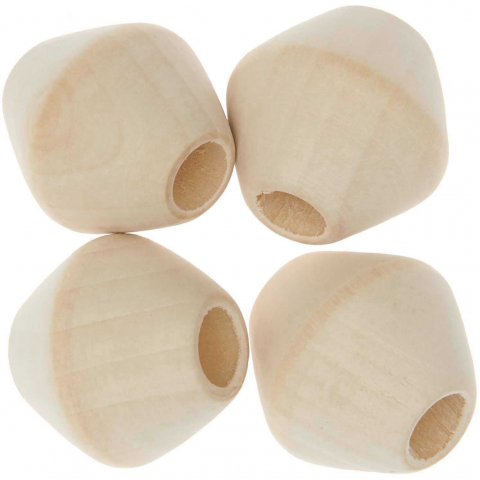 Set di perline in legno Macramè ø 10 mm, 30 x 30 mm, 4 pezzi, naturale