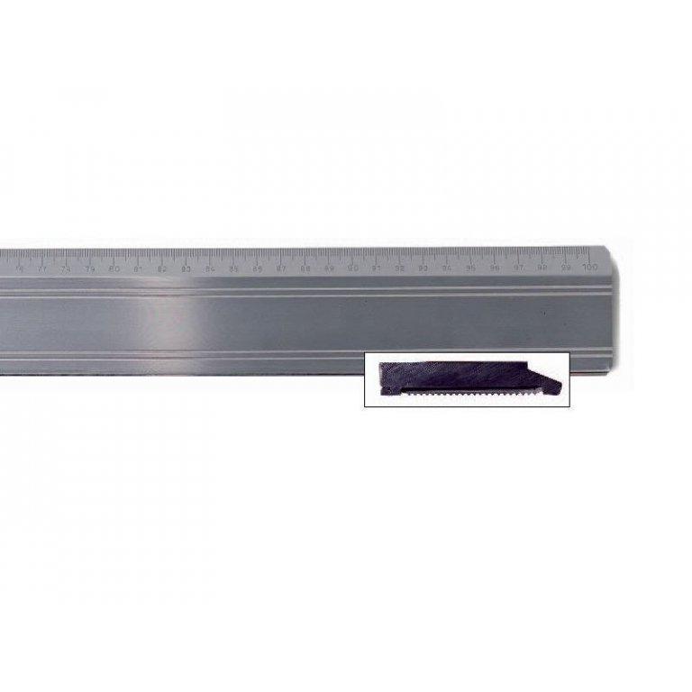 Aluminium cutting ruler, with steel edge, thick