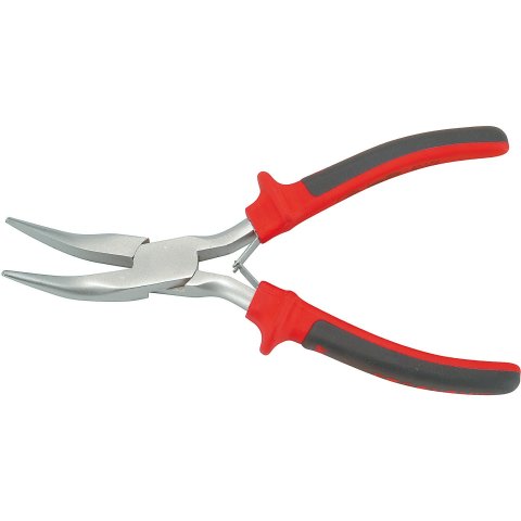 Pliers, small half-round nose pliers offset, 125 mm