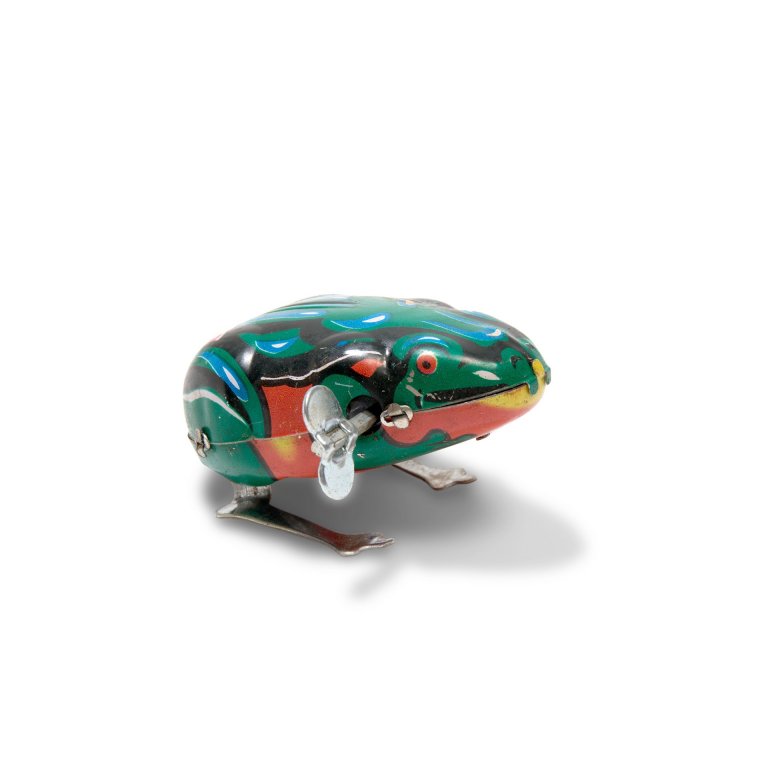 Nostalgic hopping frog toy