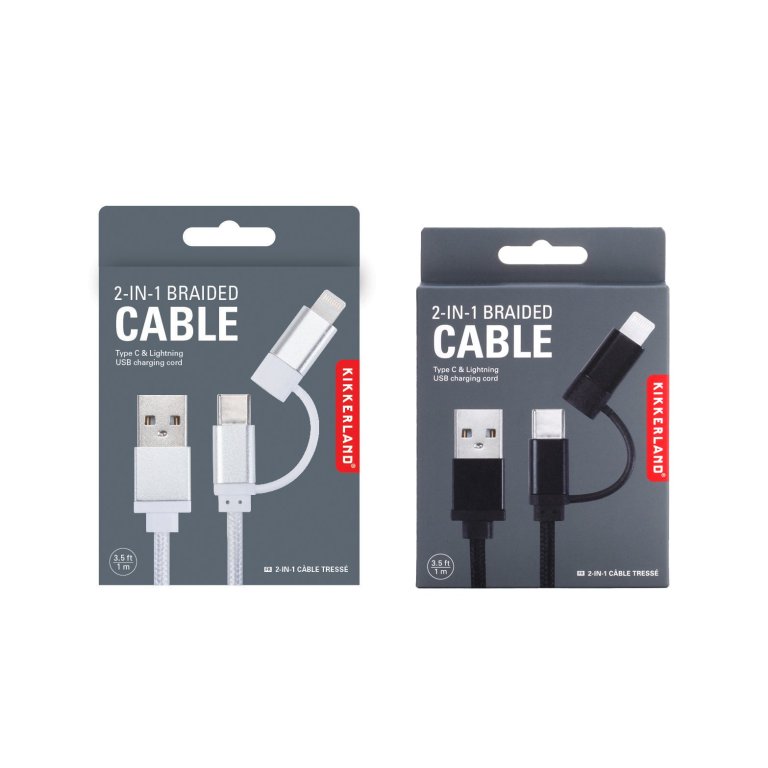 USB-Kabel mit Textilmantel 2-in-1