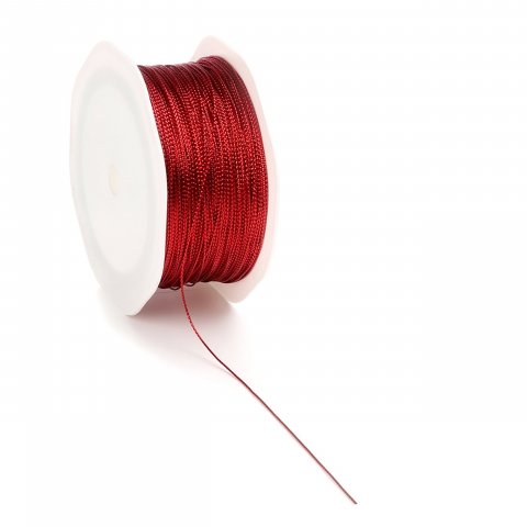 Cinta colgante de cordón brillante ø aprox. 1 mm, l = 100 m, 100 % poliéster, rojo
