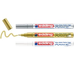 Edding gloss paint marker 751 metallic, set