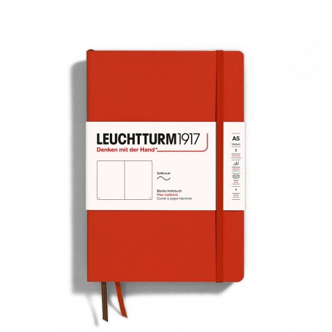 Cuaderno Lighthouse Tapa blanda Colores naturales A5, mediano, en blanco, 123 páginas, rojo zorro