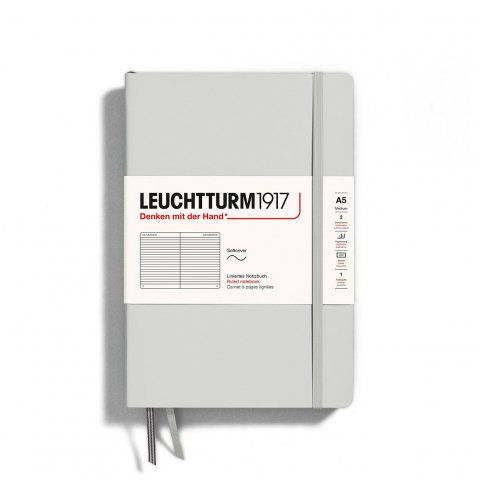 Leuchtturm Notizbuch Softcover Natural Colours A5, Medium, liniert, 123 Seiten, light grey