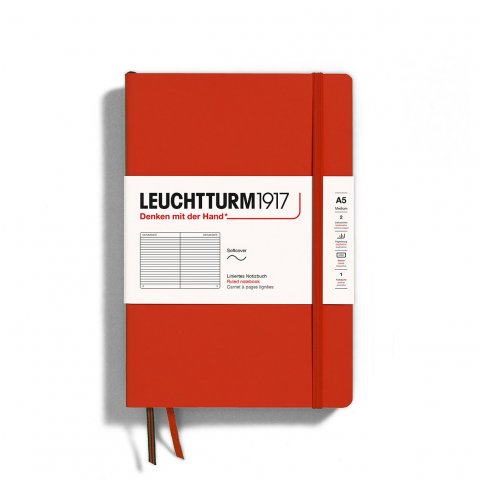 Cuaderno Lighthouse Tapa blanda Colores naturales A5, mediano, rayado, 123 páginas, rojo zorro