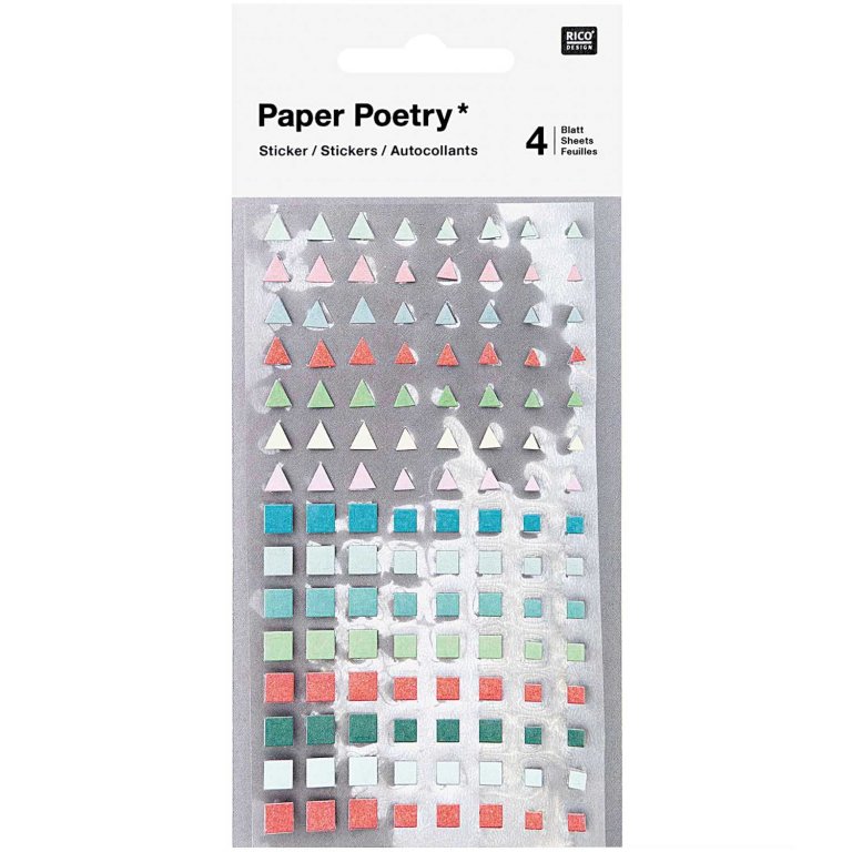 Sticker Paper Poetry Dreiecke und Quadrate Mini