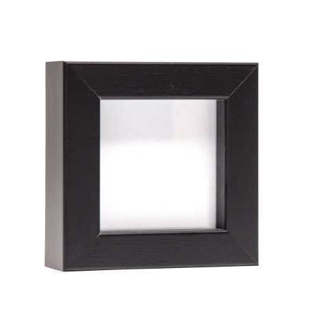 Mini marco de madera dura 5 x 5 cm, negro, con cristal normal y panel trasero