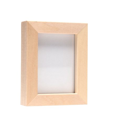 Mini telaio in legno duro 5 x 7 cm, tiglio naturale, con vetro normale e parete di fondo