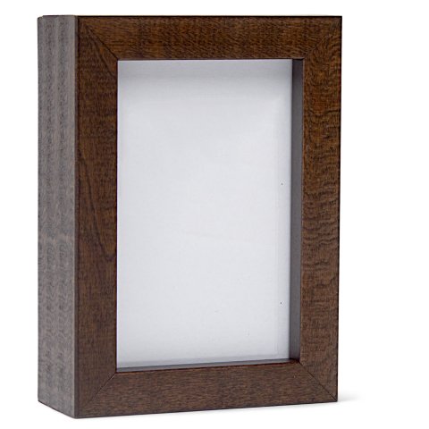 Mini telaio in legno duro 5 x 7 cm, marrone, con vetro normale e pannello posteriore