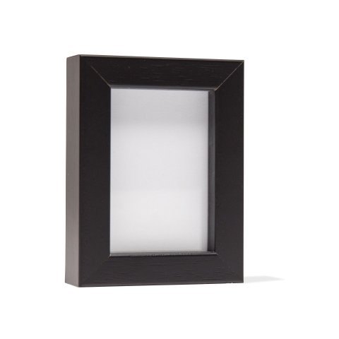 Mini telaio in legno duro 5 x 7 cm, nero, con vetro normale e pannello posteriore