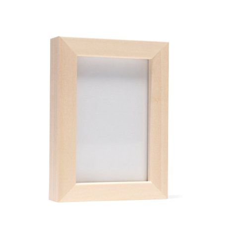 Mini telaio in legno duro 6 x 9 cm, tiglio naturale, con vetro normale e parete di fondo