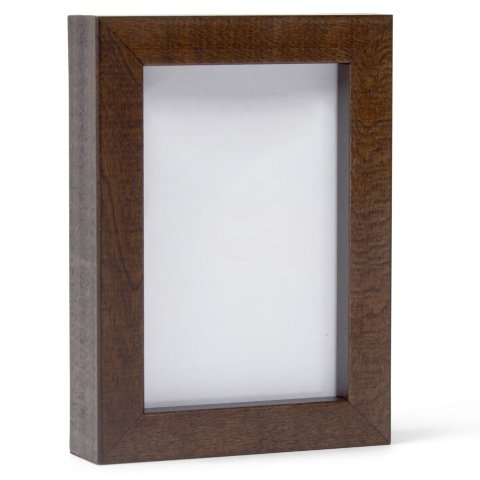 Mini marco de madera dura 6 x 9 cm, Marrón, con cristal normal y panel trasero