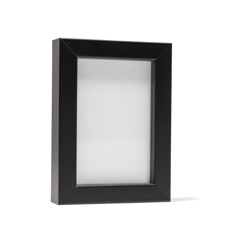 Mini frame hardwood 6 x 9 cm, black, with normal glass and rear panel
