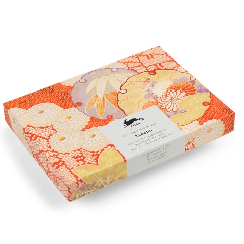 Set di corrispondenza Pepin 40 fogli, 20 buste, 8 cartoline, 25 adesivi, kimono