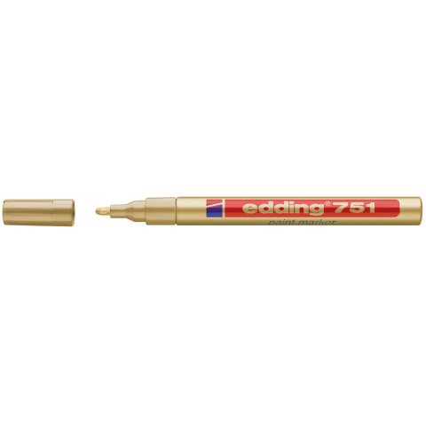 Edding 751 paint marker pen, round tip 1-2 mm, gold
