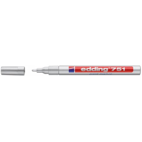 Edding 751 paint marker pen, round tip 1-2 mm, silver