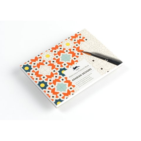 Pepin artist postcard coloring book watercolor paper 15 x 10.5 cm, 250 g/m², 16 cards, Arabian Designs