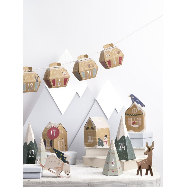 Advent calendar set, ''Village In The Snow''