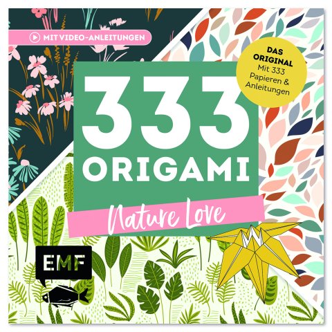 333 Origami Papier 14,1 x 13,9 x 3,7 cm, Nature Love