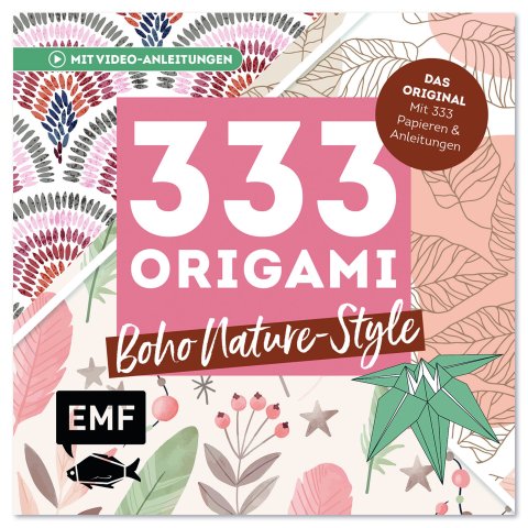 333 Origami Papier 14,1 x 13,9 x 3,7 cm, Boho Nature-Style