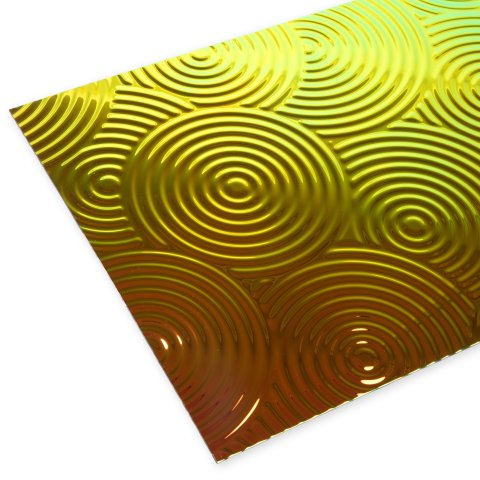 Espejo de poliestireno, de color, con ondulaciones radiales iridiscente arcoíris, 2,4 x 320 x 1000 mm, s = 2 mm