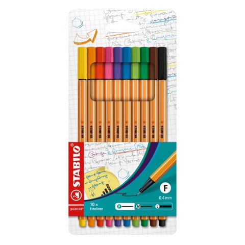Stabilo Point 88, set 10 bolígrafos