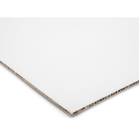 Honeycomb board cardboard laminated, HoneyComb, white 5.0 x 700 x 1000 mm, laminated board 350 g/m²