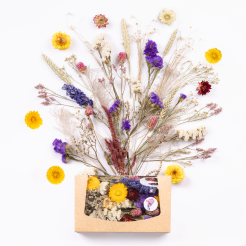 Flores secas para artesanía Jardinera 20 x 12 x 4 cm, mezcla aleatoria, natural