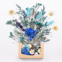 Flores secas para artesanía Jardinera 20 x 12 x 4 cm, mezcla aleatoria, azul