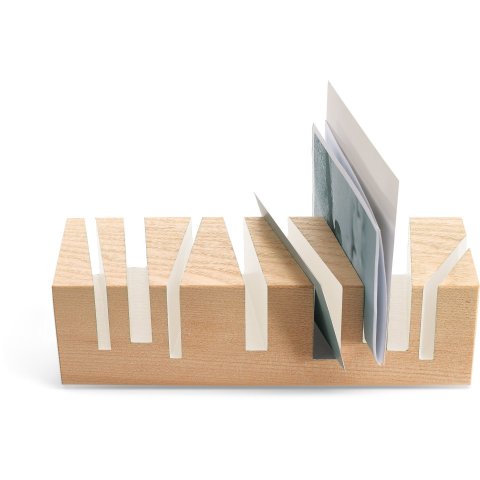 Brixxs Cuts paper-organizer ash wood, white gaps, bottom with felt