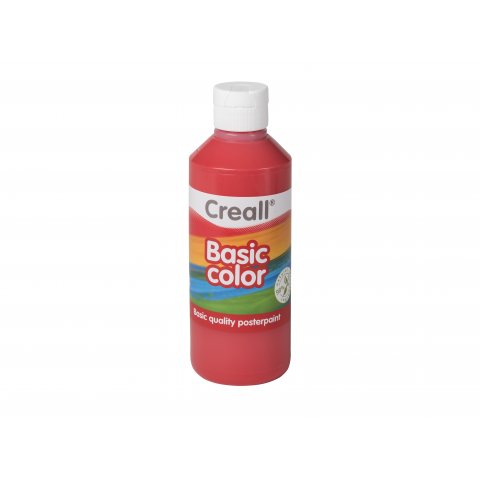 Creall School Paint colore di base della pittura Bottiglia PE, 250 ml, rosso chiaro (05)