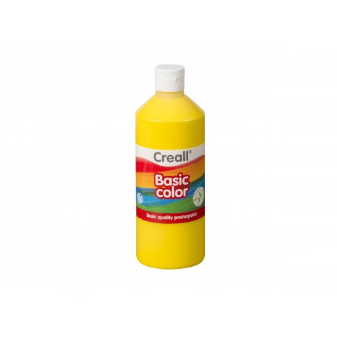 Creall School Paint colore di base della pittura Bottiglia PE, 500 ml, giallo primario (02)