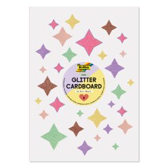 Glitterkarton Block, 24 x 34 cm, 6 Blatt, 400 g/m², pastell