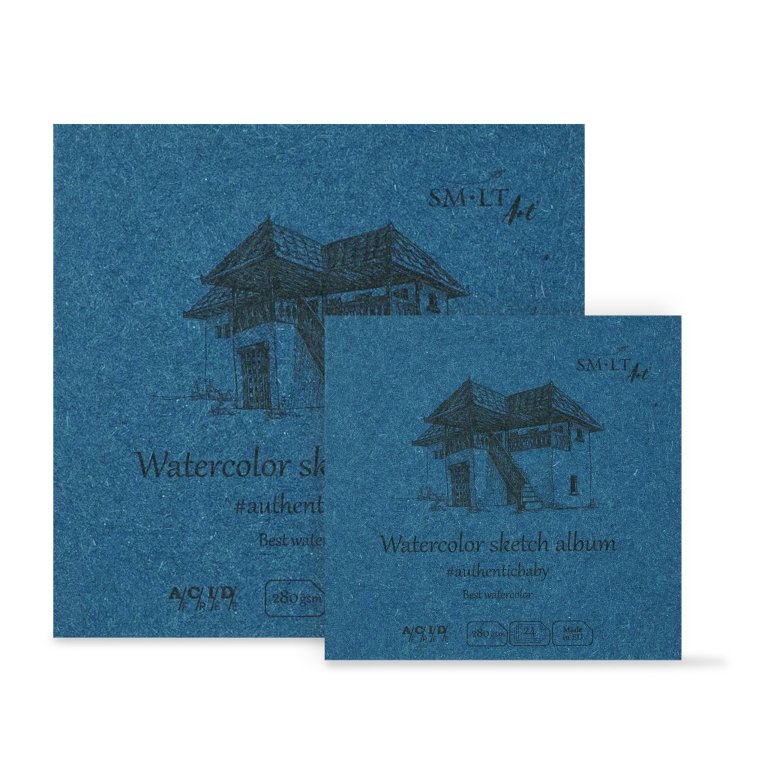Authentic watercolor drawing book white, 280 g/m²