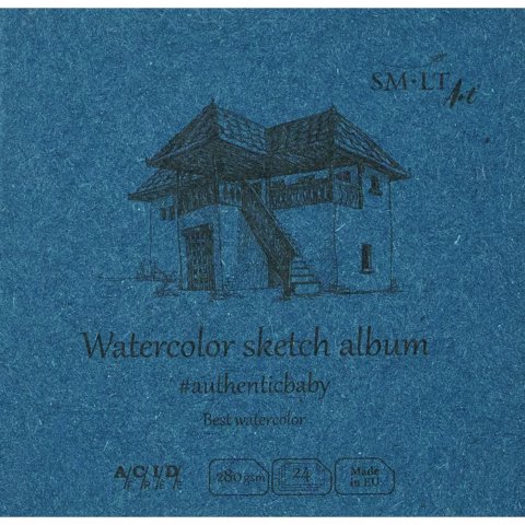 Authentic Aquarell Zeichenbuch weiß, 280 g/m² Baby 90 x 90 mm, 24 Bl./48 S.