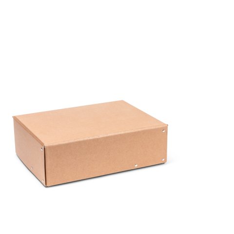 Riveted cardboard boxes with lids, nature 100 x 230 x 310 mm, for DIN A4