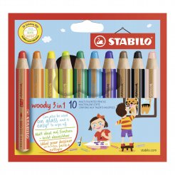 Stabilo woody 3 in 1, set 10 pens