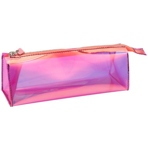 Etui irisierend 6,5 x 6,5 x 19 cm, mit Reißverschluss, pink