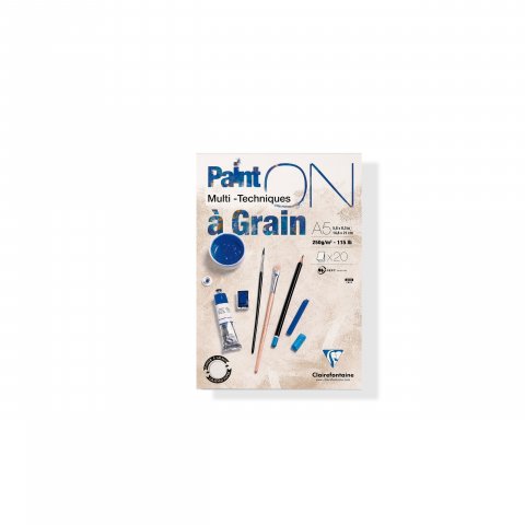 Clairefontaine Paint'ON à Grain Mixed Media pad 250 g/m², 148 x 210, DIN A5, white, grained, 20 sh
