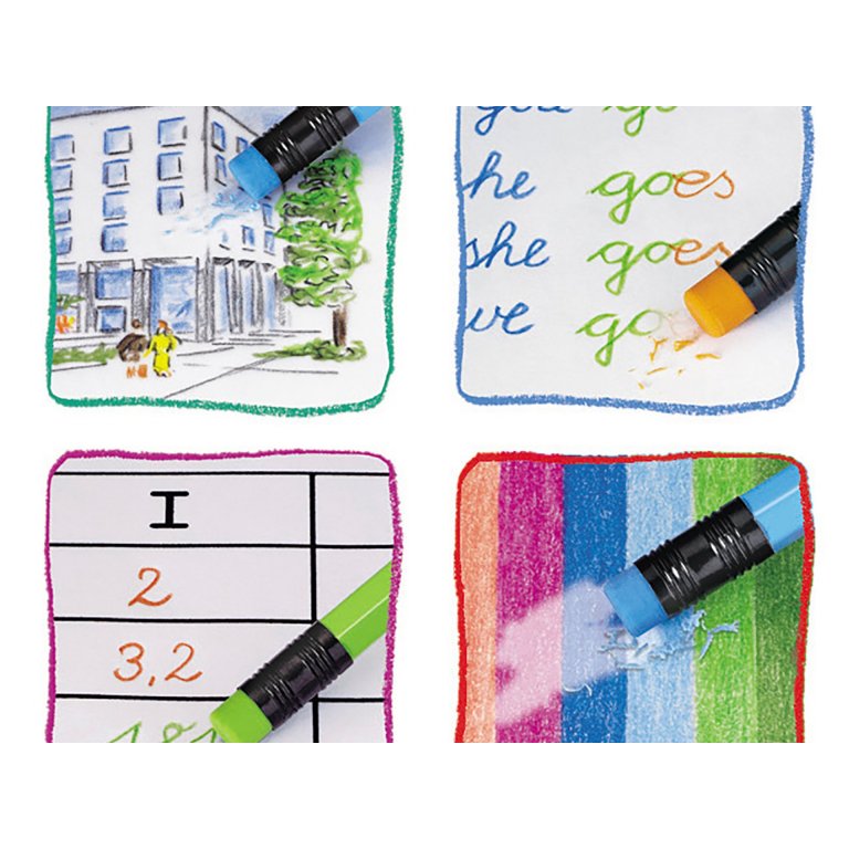 Faber-Castell Confezione 6 Matite Cancellino Perfezione 7057 Doppia Punta, Per Inchiostro E Matita