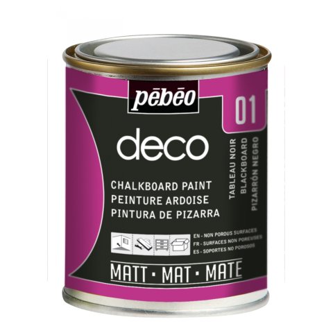 Pebeo chalkboard paint, Deco Lata de metal 250 ml, pizarra (01)