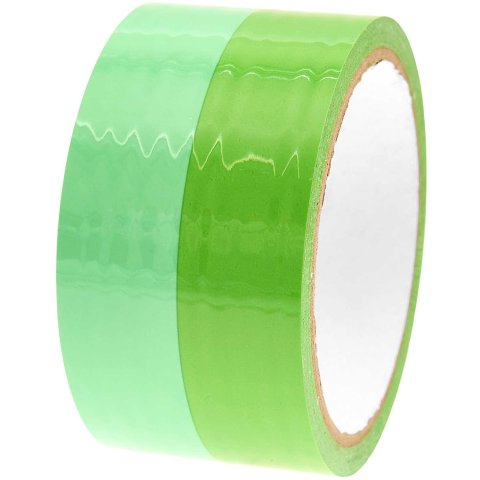 Deko-Paketklebeband 50 mm x 32 m, türkis/neongrün Streifen