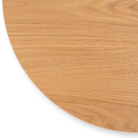 Modulor solid wood panel oak, beveled edge 25° (custom cutting available) 25mm, ø500mm-ø1000mm, lacquered