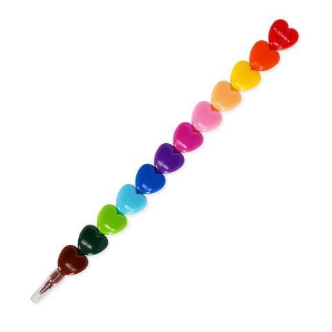 Legami colored pegs 12 pieces, color gradient, l = 21.3 cm, hearts