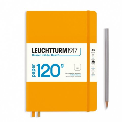 Lighthouse notebook hardcover edition 120G A5, medium, dot matrix, 203 pages, rising sun
