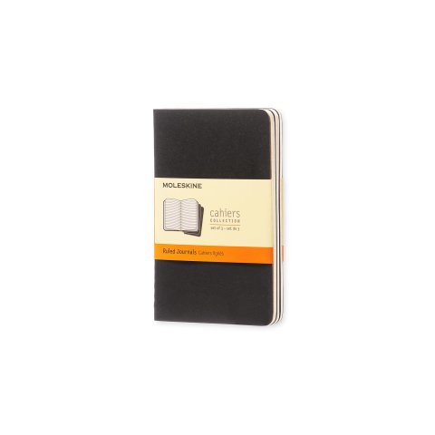 Moleskine notebook Cahier set of 3 9 x 14 cm, ruled, 32 sheets, black