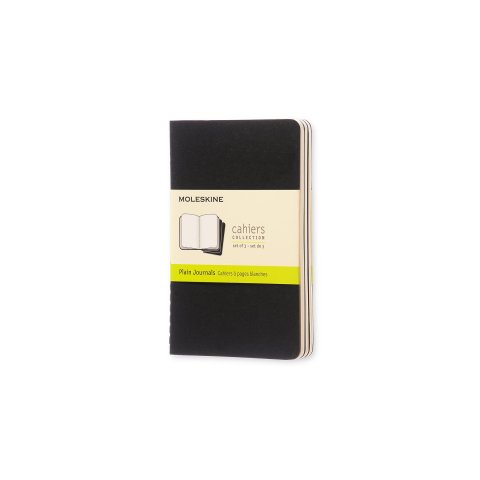 Moleskine Notizheft Cahier 3er-Set 9 x 14 cm, blanko, 32 Blatt, schwarz